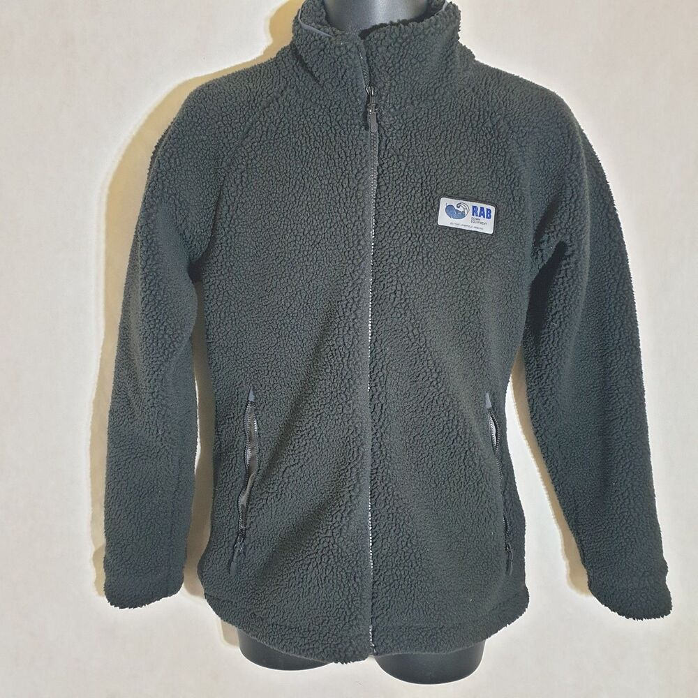 Rab Jacket Mens Medium Double Pile Sherpa Fleece Original Grey Walking Hiking